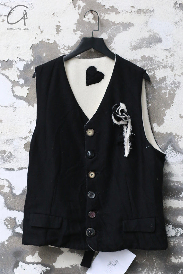 ARCHIVIO J.M.Ribot 24 Autumn and Winter Double-sided vest Italy Unisex AJM-GL01/NR/PL-0 Black